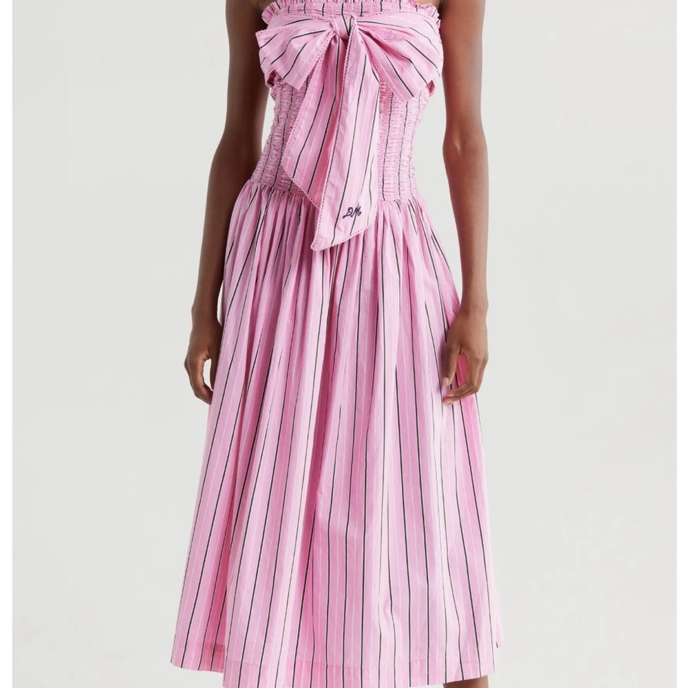 Chic Pink Striped A-Line Skirt